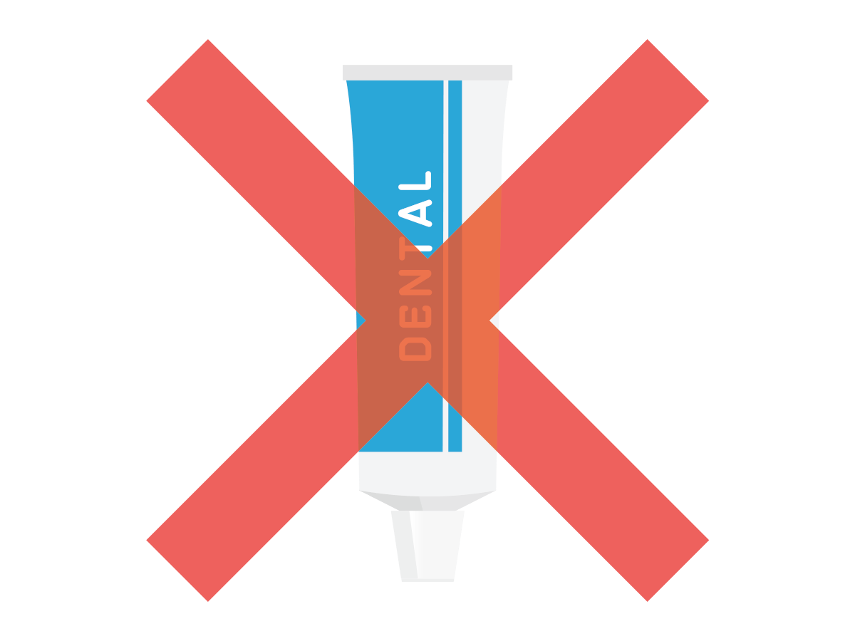 歯磨き剤を使用すると入れ歯が傷つきます